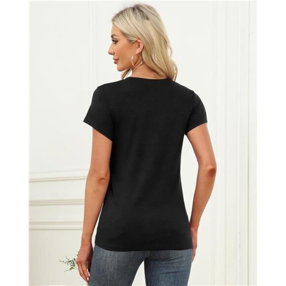 Womens Short Sleeve Tops Summer T Shirts Round Neck Causal Fashion - Picture 4 of 6